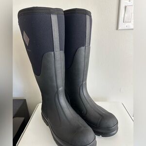 Waterproof Black Women's Work Boots - Wide Calf